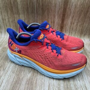 Hoka One One Clifton 8 Mens Size 12.5 Orange Running Shoes Sneakers 1119393 FBLN